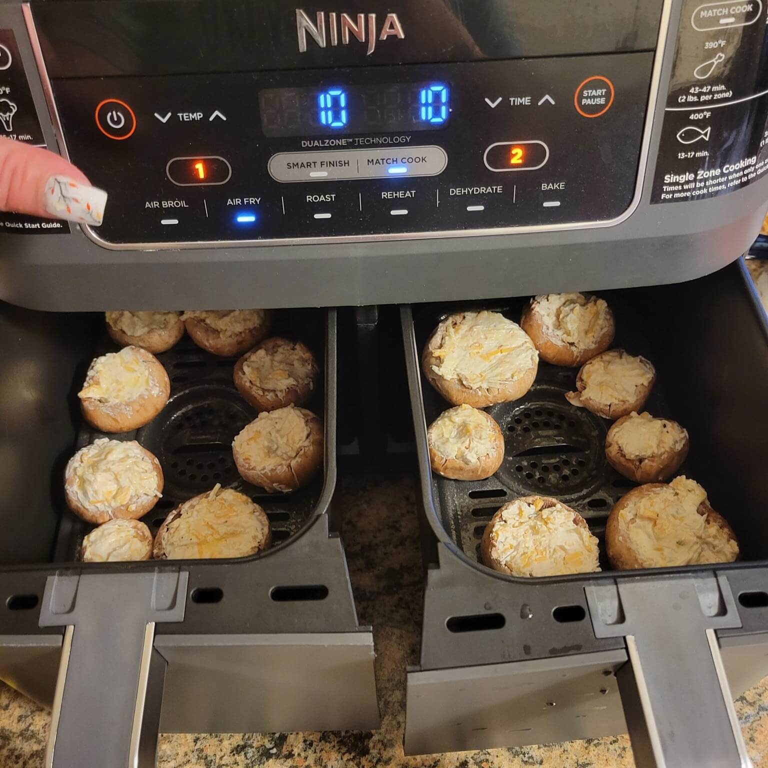 cooking stuffed mushrooms in air fryer