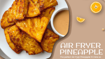 the most perfect Air fryer Pineapple is ready in 10 mins so delicious! 4 ingredients for the pineapple air fryer. Sweet, caramel, and healthier dessert.