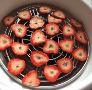 Dehydrated strawberries in air fryer are a healthy and delicious snack that can be enjoyed year-round. in this recipe I will show you how in few steps.