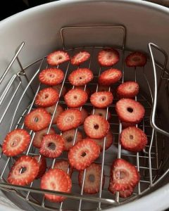 Dehydrated strawberries in air fryer are a healthy and delicious snack that can be enjoyed year-round. in this recipe I will show you how in few steps.