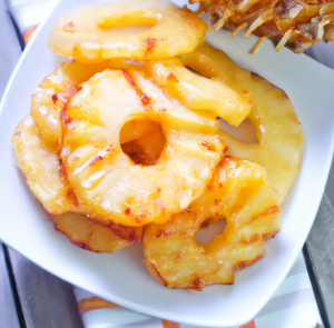 the most perfect Air fryer Pineapple is ready in 10 mins so delicious! 4 ingredients for the pineapple air fryer. Sweet, caramel, and healthier dessert.