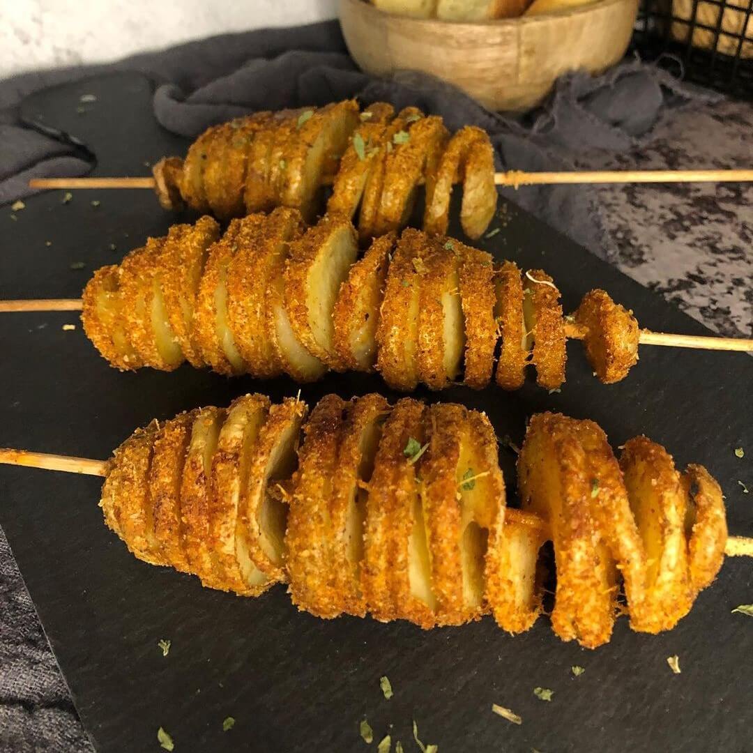 accordion potato skewers air fryer